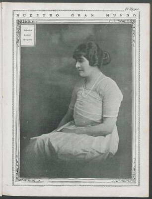 Nuestro gran mundo : [Retrato fotográfico de] Señorita Leonor Bengolea - Fotografía de Witcomb.