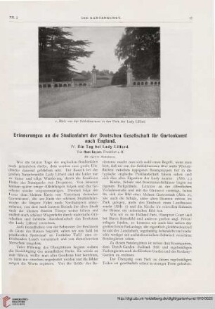 12: Erinnerungen an die Studienfahrt der Deutschen Gesellschaft für Gartenkunst nach England, [4] : Ein Tag bei Lady Lilford