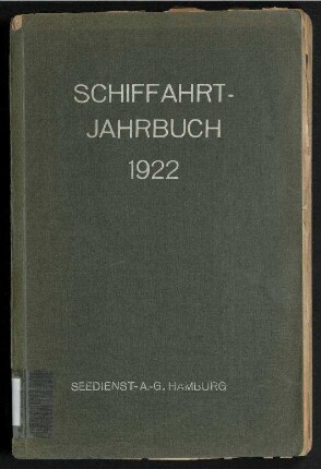 Schiffahrt-Jahrbuch 1922; Jg. 3