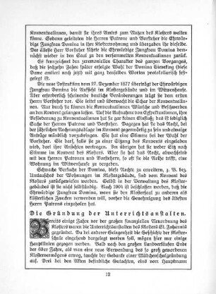 Die Gründung der Unterrichtsanstalten.