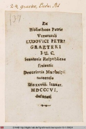 Exlibris des Ludwig Peter Gräter