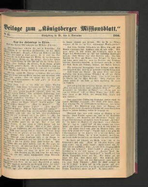 Beilage zum "Königsberger Missionsblatt". No 11. 1896.