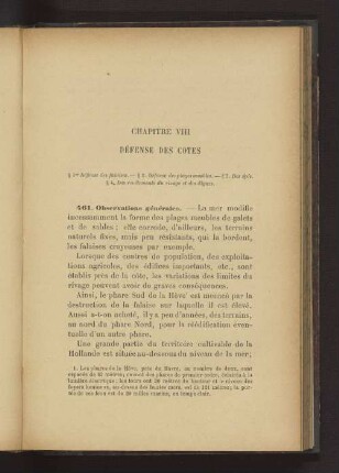 CHAPITRE VIII. DÉFENSE DES COTES