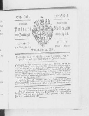 11tes Stück., Ausgabe vom 12. März 1783