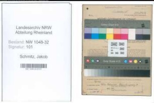 Entnazifizierung Jakob Schmitz , geb. 31.10.1893 (Beamter)