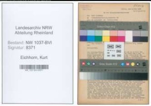 Entnazifizierung Kurt Eichhorn , geb. 09.12.1907 (Rangierer)