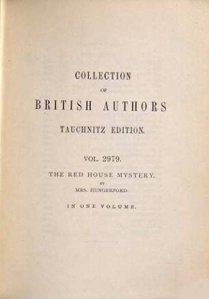 The red house mystery : anovel