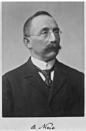 Benedictus Niese (1849-1910), 1879-1906 Professor für Alte Geschichte und Klassische Philologie in Marburg