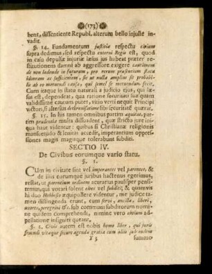 Sectio IV. De Civibus eorumque vario statu