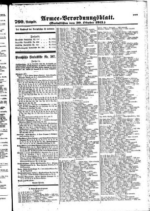 760. Ausgabe. Samstag, 30. Oktober 1915