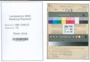 Entnazifizierung Ernst Ehren , geb. 06.03.1907 (Angestellter)