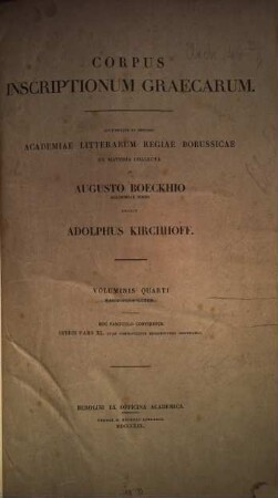 Corpus inscriptionum Graecarum, 4