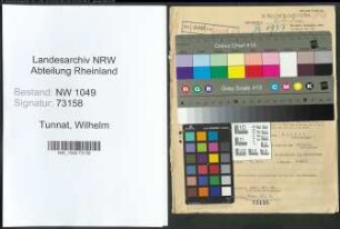 Entnazifizierung Wilhelm Tunnat , geb. 04.05.1907 (Wachtmeister)
