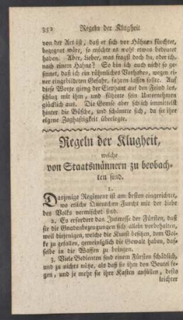 Regeln der Klugheit, welche von Staatsmännern zu beobachten sind