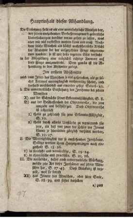 Hauptinhalt dieser Abhandlung