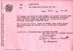 Interne Korrespondenz
