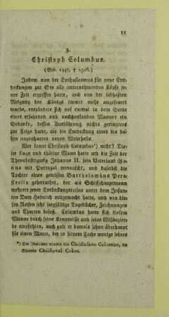 3. Christoph Columbus. (Geb. 1447, † 1506)