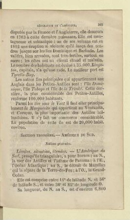 Section troisième. – Amérique du Sud