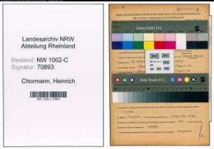 Entnazifizierung Heinrich Chormann, geb. 26.11.1909 (Ingenieur)