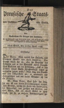 16tes Stück, den 21sten April 1798