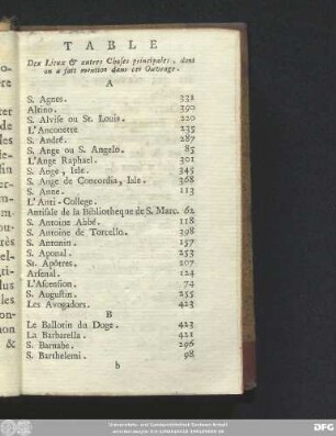 Table Dex Lieux & autres Choses principales, dont on a fait mention dans cet Ouvrage.