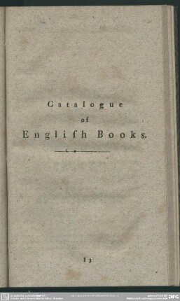 Catalogue of English Books