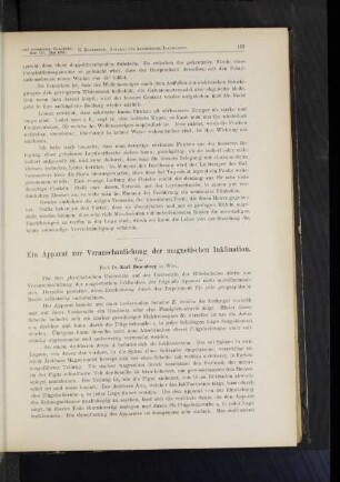 Ein Apparat zur Veranschaulichung der magnetischen Inklination.
