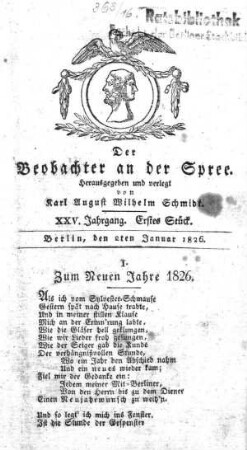 1. Stueck, 2. Januar 1826