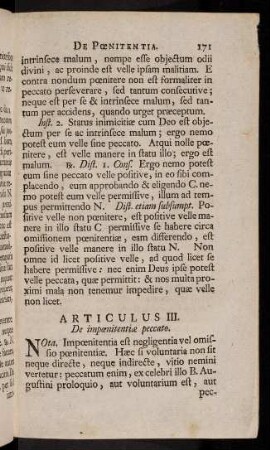 171-176, Articulus III. De impoenitentiae peccato.