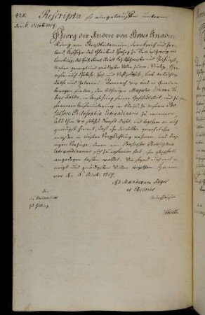 Berufung des Magisters Köhler zum außerordentlichen Professor der Philosophie.