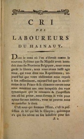 Cri Des Laboureurs Du Hainaut