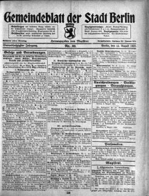 1923,32: Nr. 32, 12. August 1923