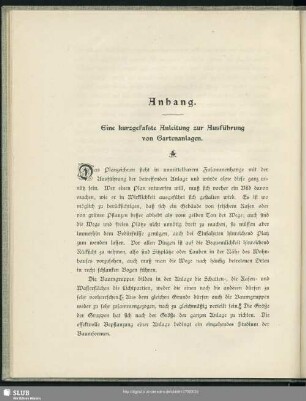 Eine kurzgefasste Anleitung zur Ausführung von Gartenanlagen