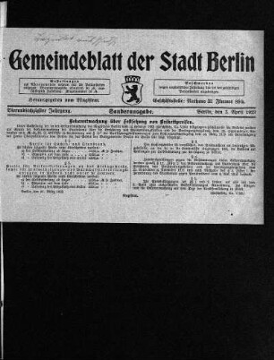 Sonderausgabe, 3. April 1923