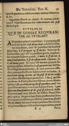 Titulus II. Quae In Genere Requirantur Ad Tutelam?