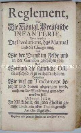 Richtlinien für die preußische Infanterie