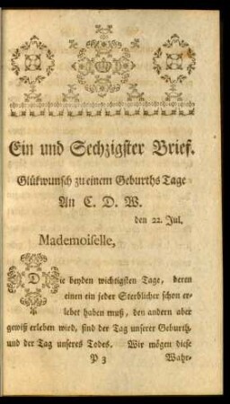 Ein und Sechzigster Brief - Acht und sechzigster Brief