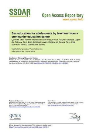 Sex education for adolescents by teachers from a community education center