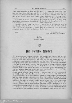 Die Parochie Zedtlitz