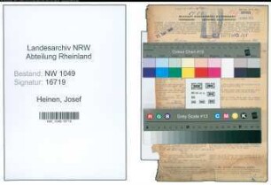 Entnazifizierung Josef Heinen , geb. 19.09.1902 (Bahnschaffner)