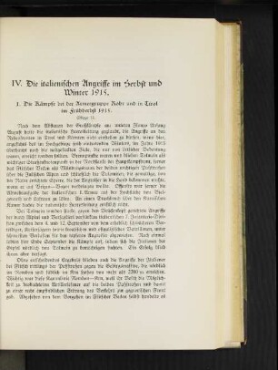 IV. Die italienischen Angriffe im Herbst und Winter 1915.