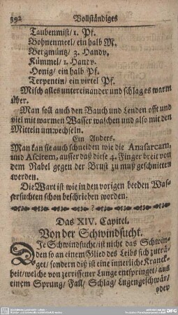 Das XIV. Capitel. Von der Schwindsucht.