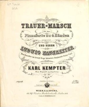 Trauer-Marsch : für das Piano zu 4 Händen