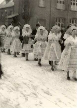 Zapust in Dissen : Gesellschaftliche Volkskultur - Frühling. Ort: Dešno / Dissen. Zapust (Fastnacht). Festzug.