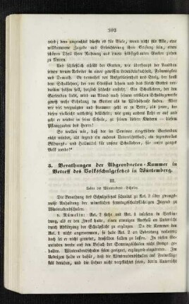 Berathungen der Abgeordneten-Kammer in Betreff des Volksschulgesetzes in Würtemberg