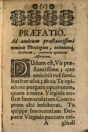 Innocentia Vindicata, In Qua Gravissimis Argumentis ex S. Thoma petitis ostenditur, Angelicum Doctorem pro Immaculato Conceptu Deiparae Sensisse & Scripsisse