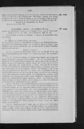 Freundschafts-, Handels- und Schiffahrts-Vertrag zwischen dem Norddeutschen Bunde und der Republik Liberia, vom 31. Oktober 1867.