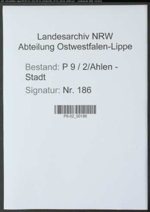 Sterberegister Standesamt Ahlen-Stadt