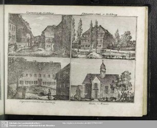 Pfarrgasse in Stollberg. - Elementarschule in Stollberg. - Superintentendur in Stollberg. - Kirche in Brünlos