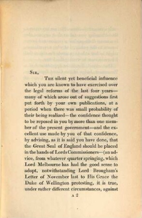 A letter to Charles Purton Cooper ... on the appointment of a permanent judge in the court of Chancery in the place of the Lord Chancellor ...